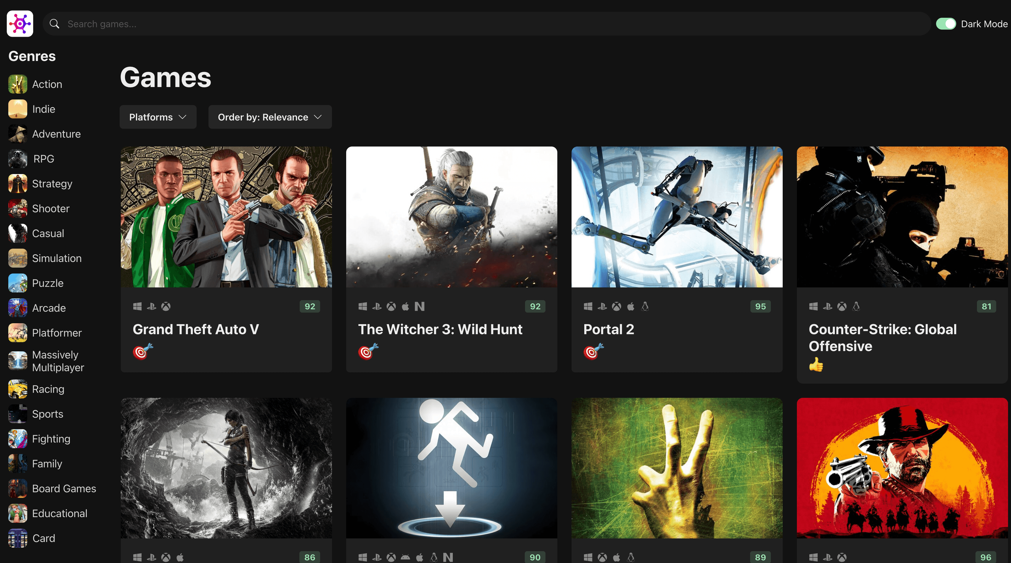 Gaming Search Engine preview